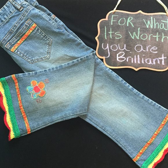 The Children's Place Other - The Children's Place Boho Embroidered Flare Jeans – Hippie Detail – Size 8